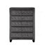 Ensemble de chambre à coucher double 5 pièces en tissu d'ameublement gris