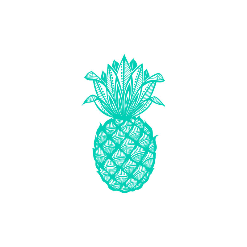 Décalcomanie murale fruits de pin ananas Barringer, Menthe