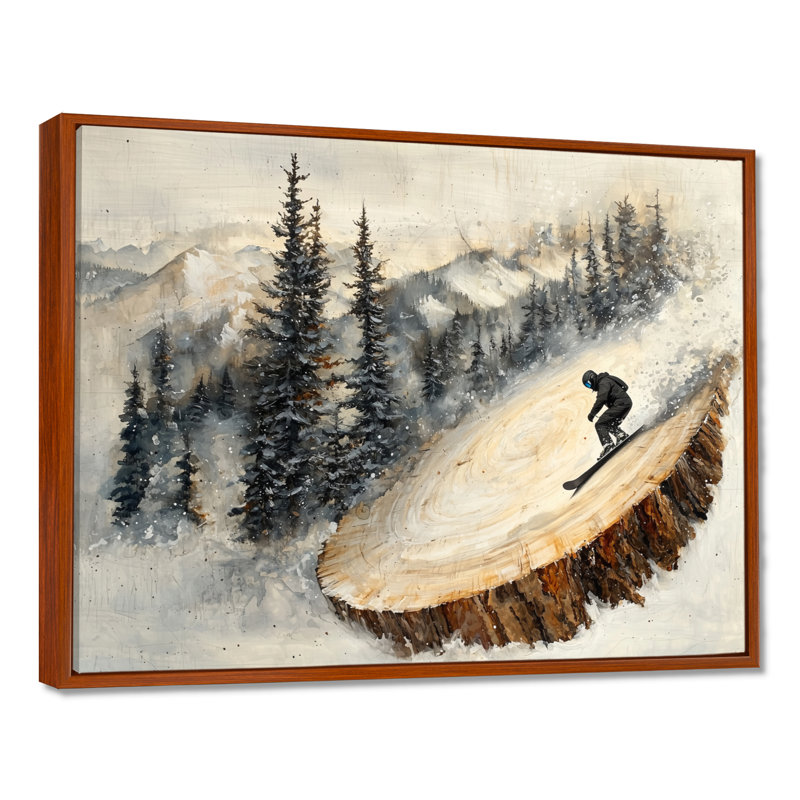 Stinesville - Sports Wall Art, H 16 po x l 32 po, Impression encadrée flottante, Brun