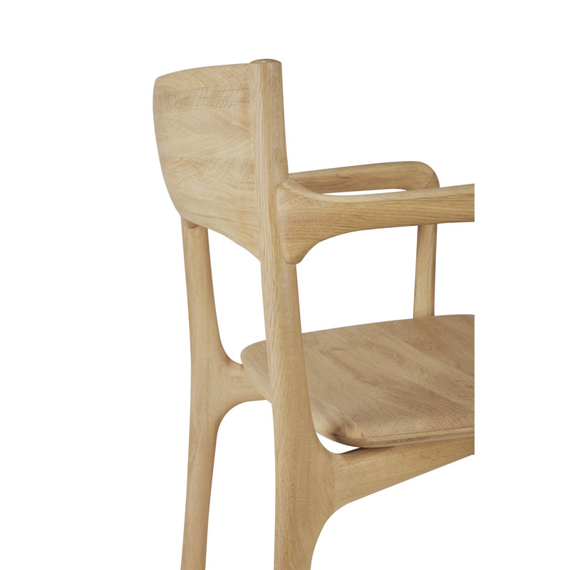 Pi Solid Wood Arm Chair, Natural