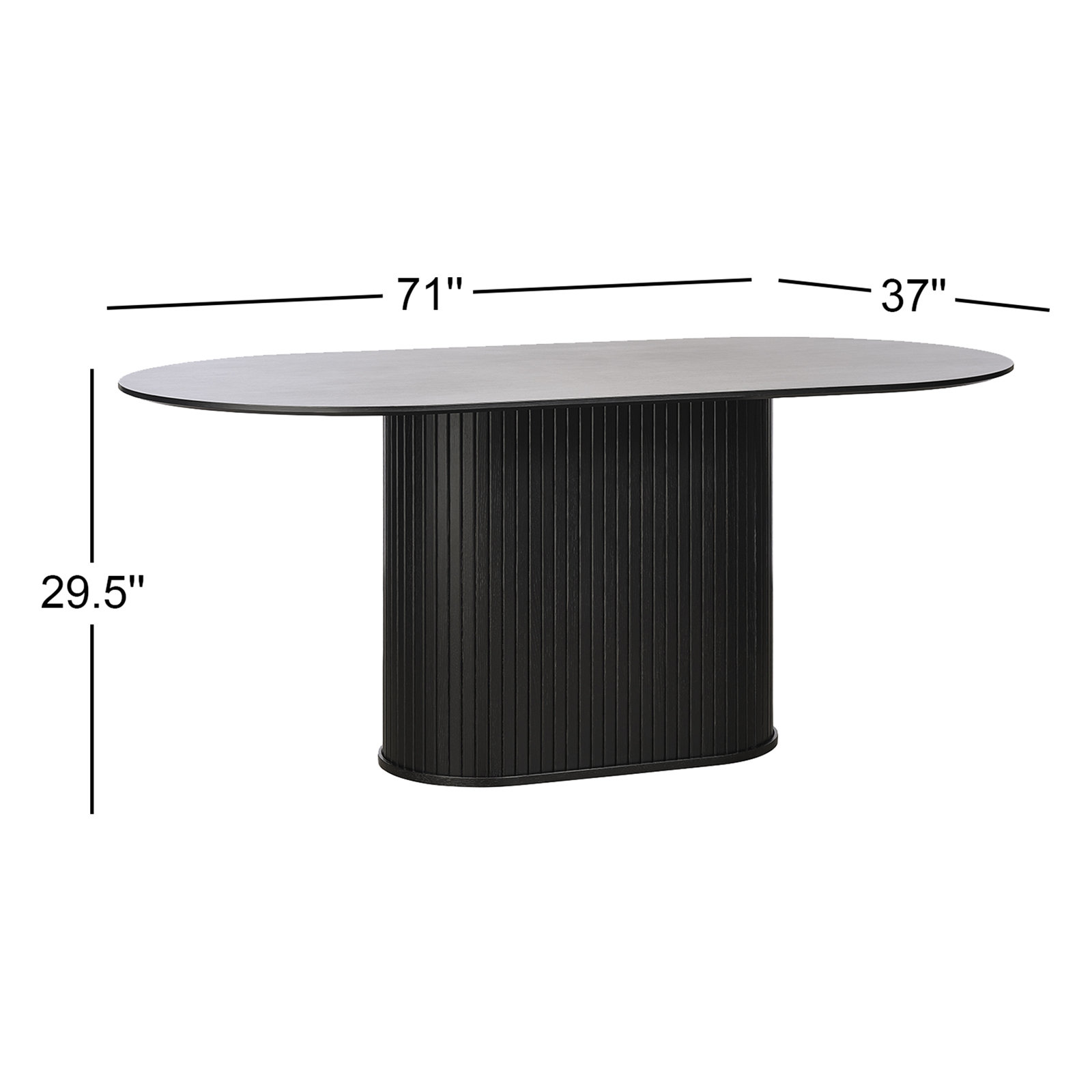 Iris 71'' Oval Dining Table, Black Oak