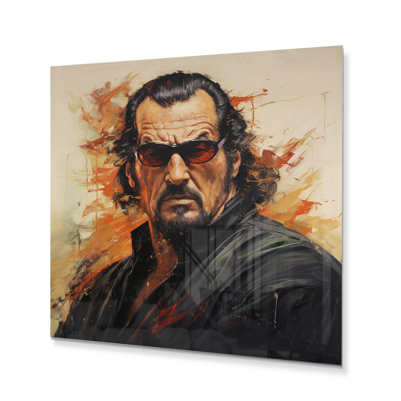 Portrait de Steven Seagal - reproduction de célébrité sur métal, H 36 po x l 36 po x P 1 po