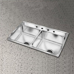 Lustertone 18 Gauge Stainless Steel Double Bowl Sink