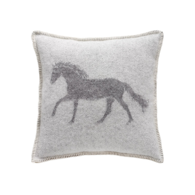  Grey Horse Wool Cushion Cover