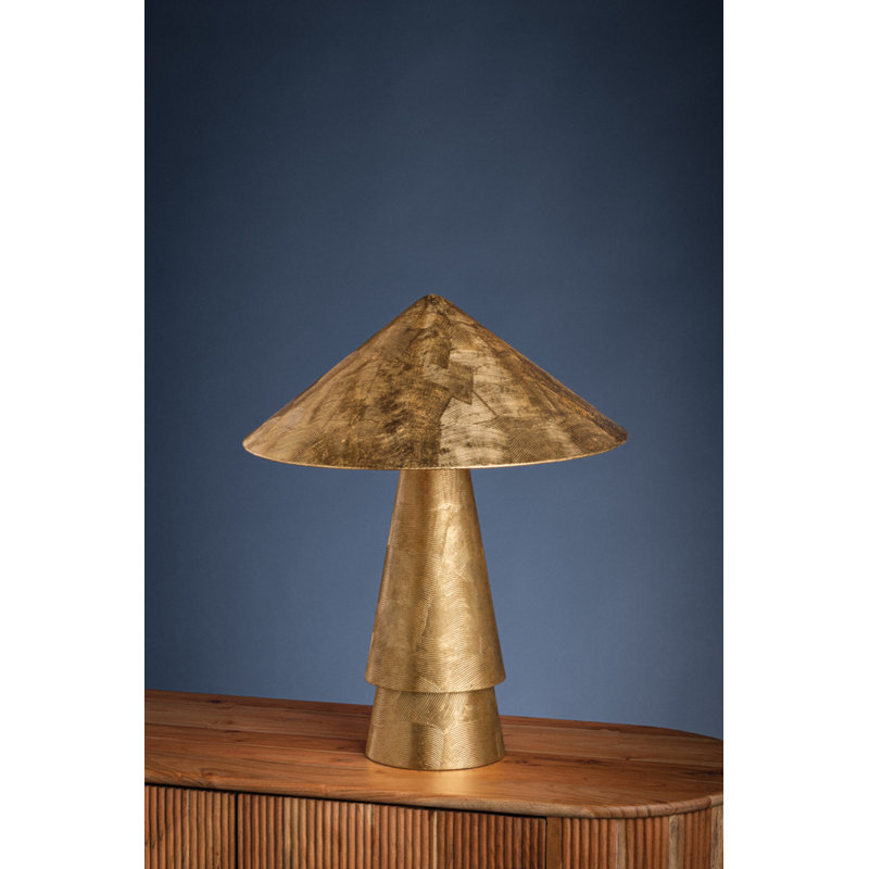 Foxton Table Lamp in Warm Leaf, Gold, Gold