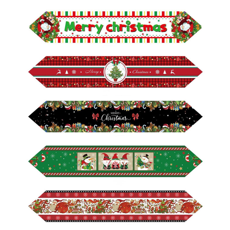71"X12" Christmas Table Runner Style 03 Black