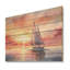 Motif de voiliers pastel, coucher de soleil III - Bateau à voile sur bois-1173250892
