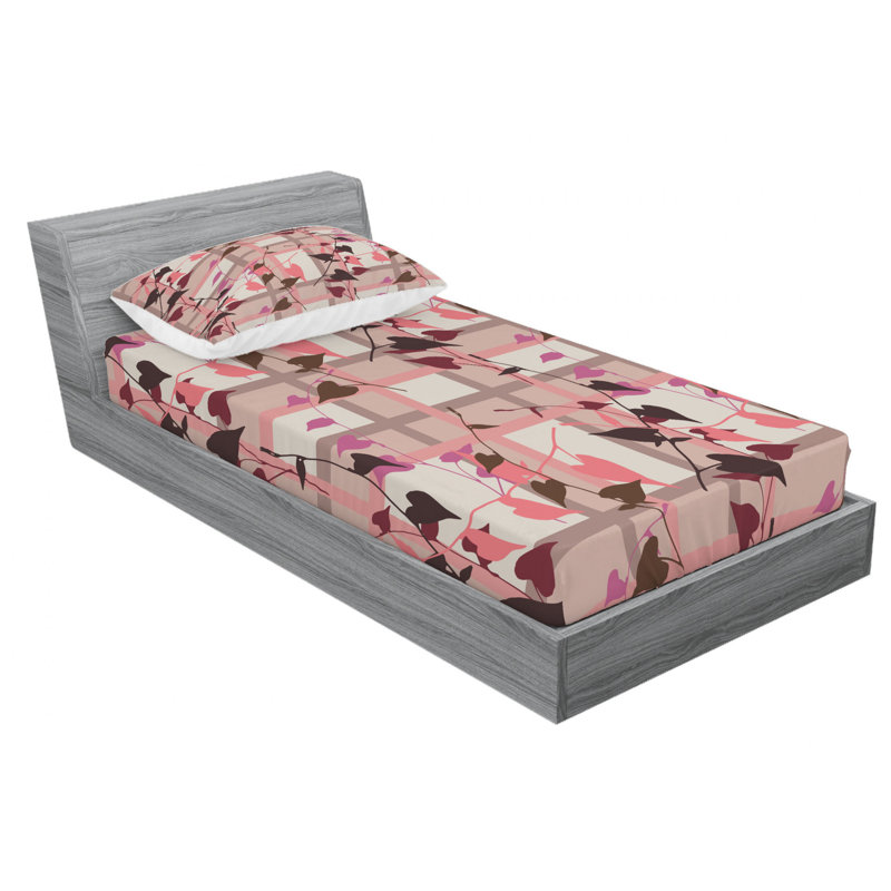 Microfiber Floral Sheet Set, Twin Sheet Set with Fitted Sheet and 1 Pillowcase