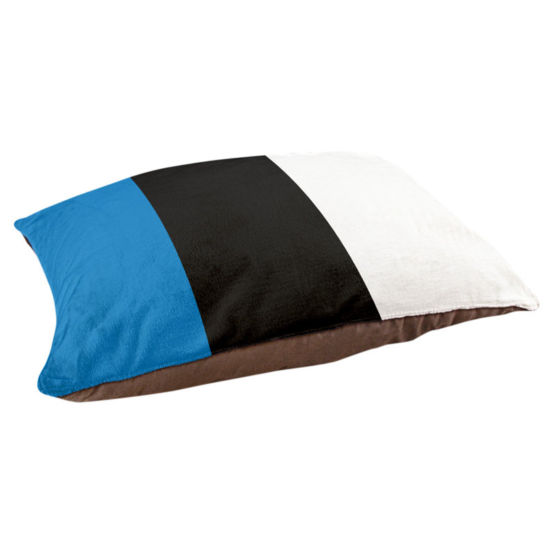 Coussin Designer, Grand (L 40 po x l 50 po), Bleu / noir / blanc