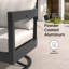 Ensemble 2 pièces de chaises berçantes pivotantes à dossier demi-tonneau avec coussins Sunbrella