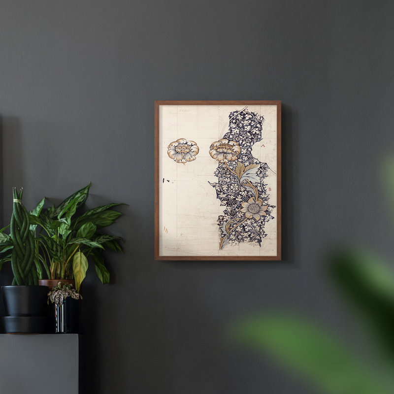 «Vintage Abstract Print Cxxviii» sur, Noyer, H 10 po x l 8 po