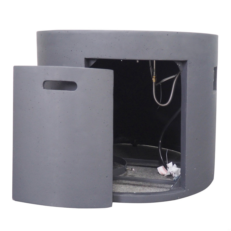 Foyer circulaire Mgo - 40 000 BTU, Gris, H 24,5 po x l 31,1 po x P 31,1 po
