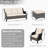 Brown 5-Pieces Outdoor Patio Conversation Sectional Seating Set with Beige Cushions and Ottoman-1391852842