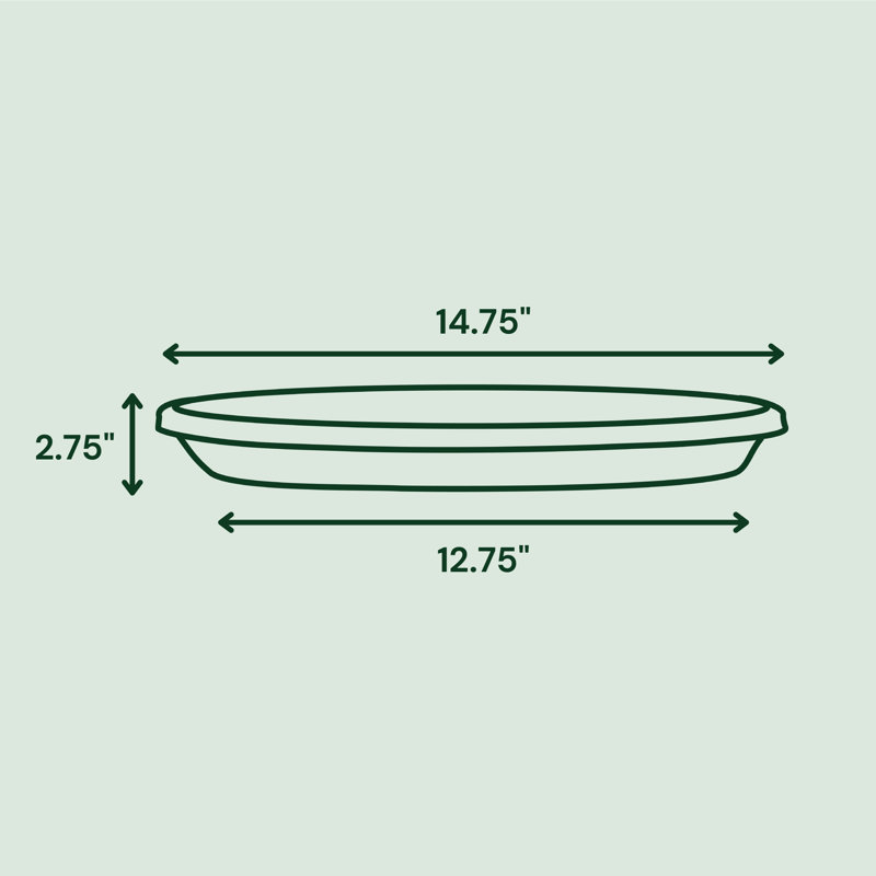 Plateau traditionnel / intérieur en plastique pour soucoupe, H 2,75 po x l 14,75 po x P 14,75 po, Chocolat