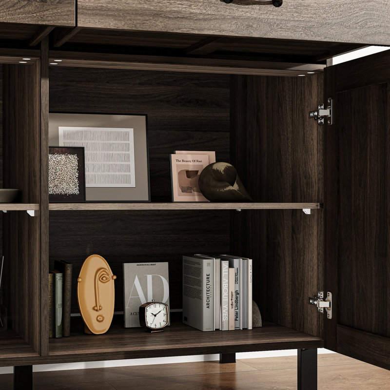 2-Drawer 2-Door Accent Chest With Rustic Design