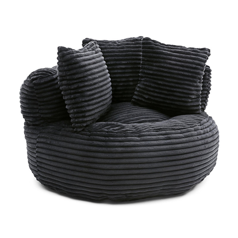 Boneless Lazy Sofa Lounge Floor Sofa, Black