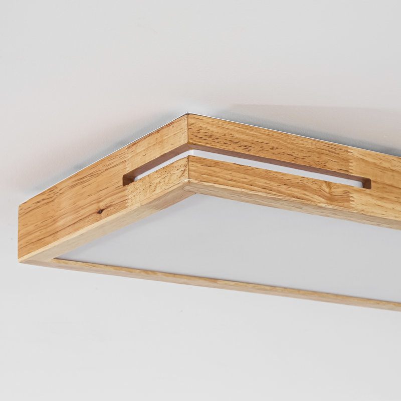 Plafonnier encastré en bois à 1 lumière DEL pour chambre à coucher