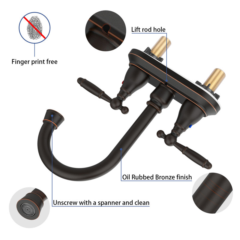 Oil-rubbed Bronze Durable Swivel Spout Classic Bathroom Faucet - Perfect For Modern And Traditional Vanities