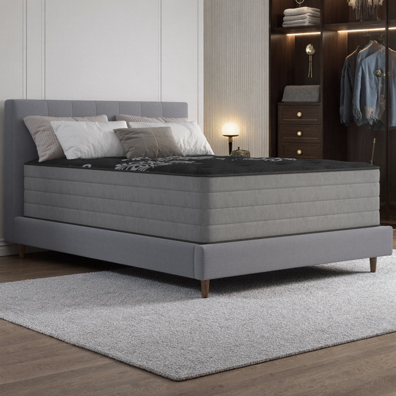 Matelas de refroidissement robuste de 14 po - Matelas moelleux ferme / moyen matelassé avec couche de gel de cuivre infusé et ressorts renforcés pour un sommeil frais et paisible | De taille simple à très grand | Fabriqué aux États-Unis
