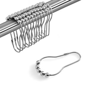 SHOWER CURTAIN HOOKS-SILVER-12PC (Set of 12)