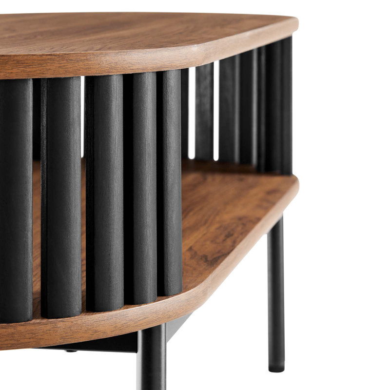 Table basse Modway Fortitude, Plateau noyer / base noire