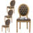 French Style Vintage Solid Wood Upholstered Dining Chair Set-1367719052-1357781861