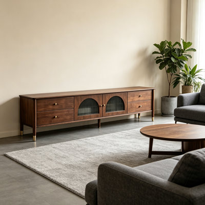 Luxury Arch Glass Storage TV Stand
