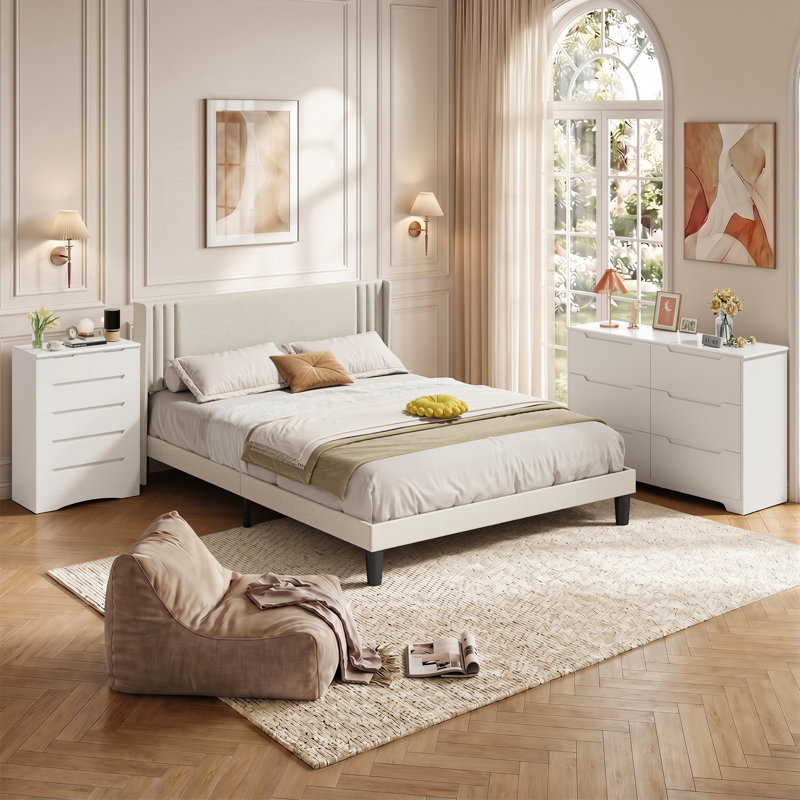 Ensemble de chambre à coucher 3 pièces Masad - Blanc - Grand