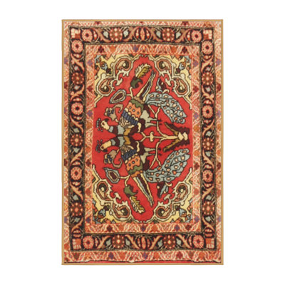 Tapis traditionnel rouge / noir Anel