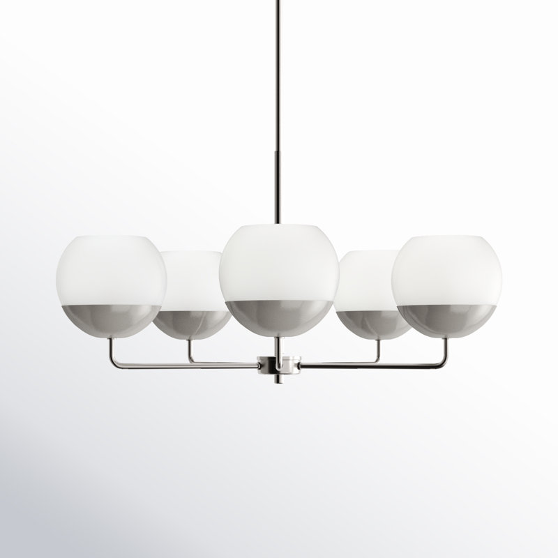 Alvin 5 - Light Chandelier, Brushed Nickel