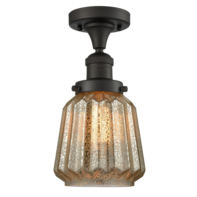 Vinson Glass Semi Flush Mount, Oil Rubbed Bronze