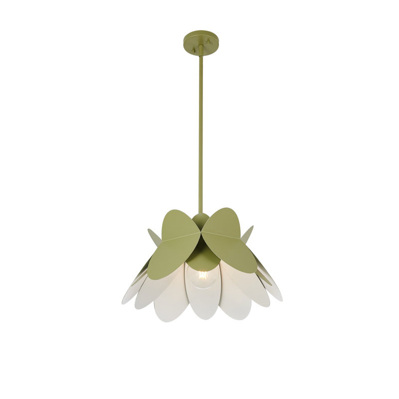 Luminaire suspendu blanc et vert Flor 1 LT Kalco, Vert, H 53 po x l 18 po x P 18 po
