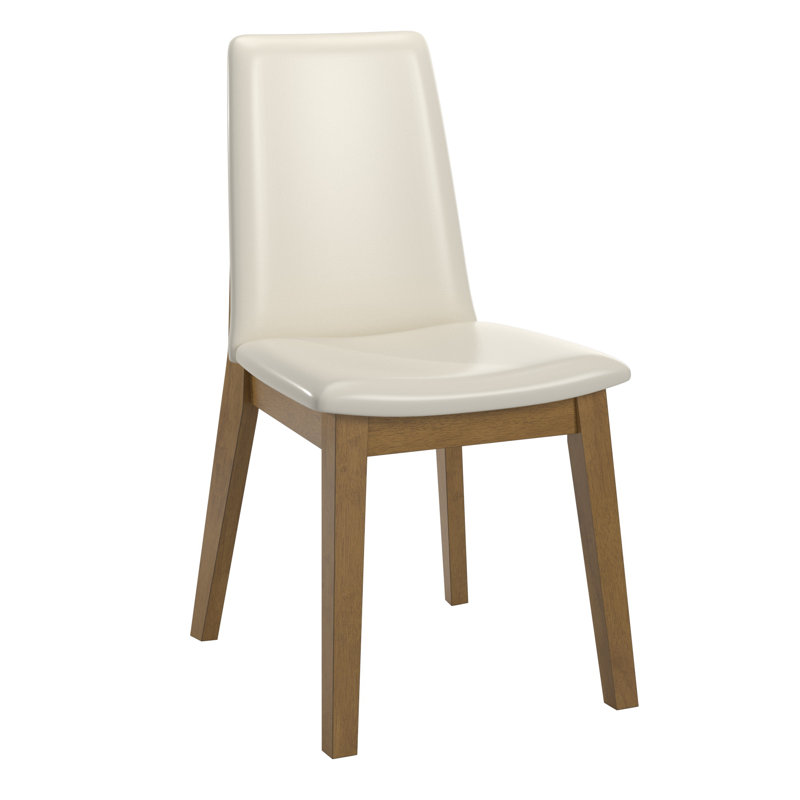 Patino 72" Rectangular Wood Dining Set With Vegan Leather Upholstered Chairs, Light Brown