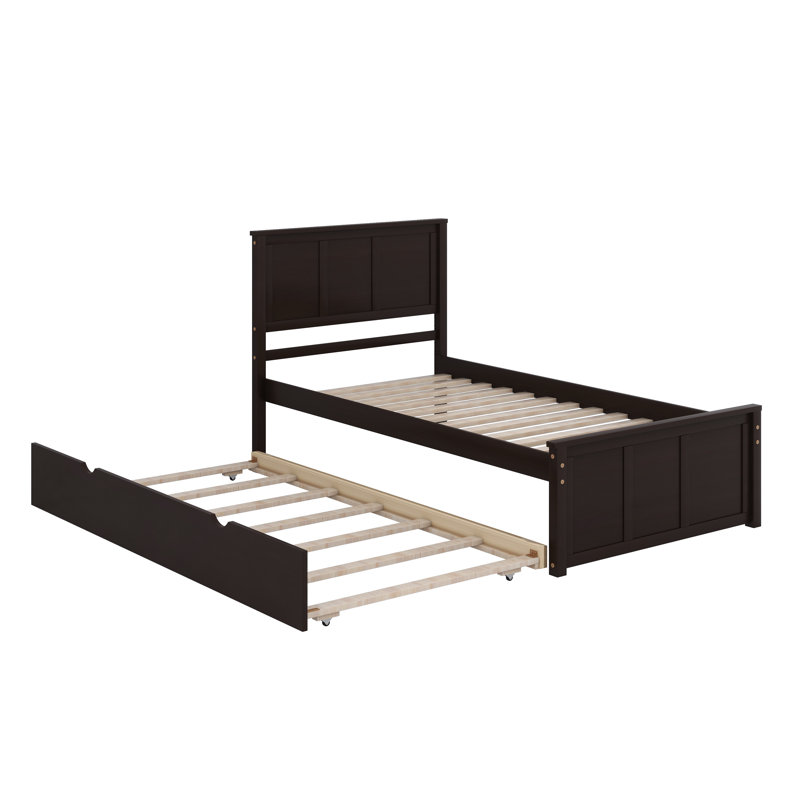 Lit plateforme avec lit gigogne, Espresso