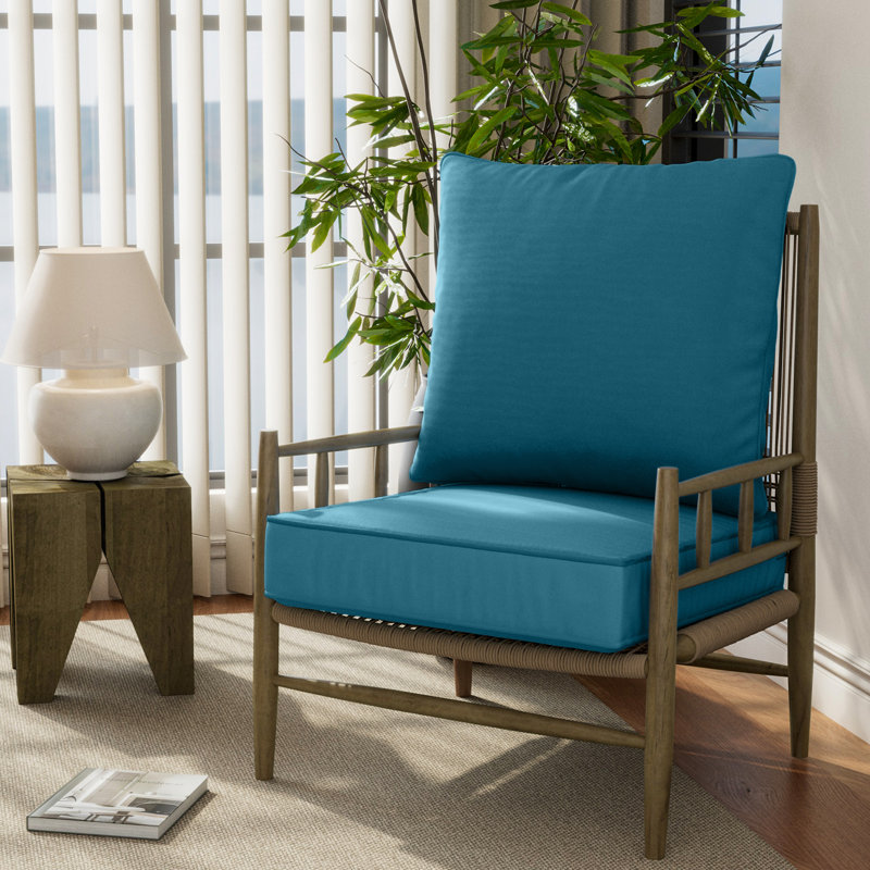 24" X 24" X 6" Outdoor Deep Seat Cushions Set, 1, Peacock Blue