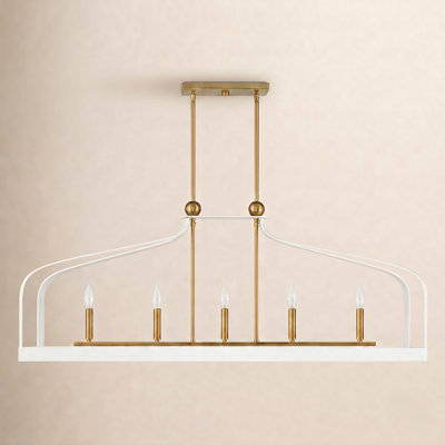 Kenmore 5 - Light Metal Dimmable Kitchen Island Chandelier
