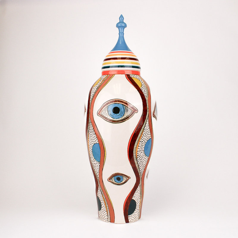 Eyes Handmade Ceramic Jar