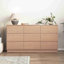 Commode 9 tiroirs pour chambre à coucher avec grands tiroirs, commode en bois, grande commode de plancher, long meuble télé moderne, table d'appoint avec rangement Mid-Century-1303049566