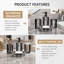Ensemble d'accessoires de salle de bain 4 pièces - distributeur de savon, porte-savon, porte-brosse à dents et porte-brosse à dents, ensemble de meuble-lavabo en acrylique brossé texturé