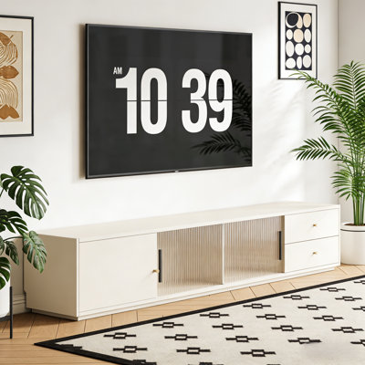 Simple and Fashionable White TV Cabinet
