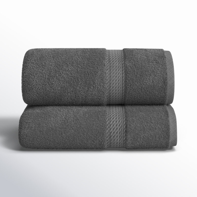 Renata 2 Piece 800 GSM Certified Egyptian Cotton Bath Sheet Set , Charcoal