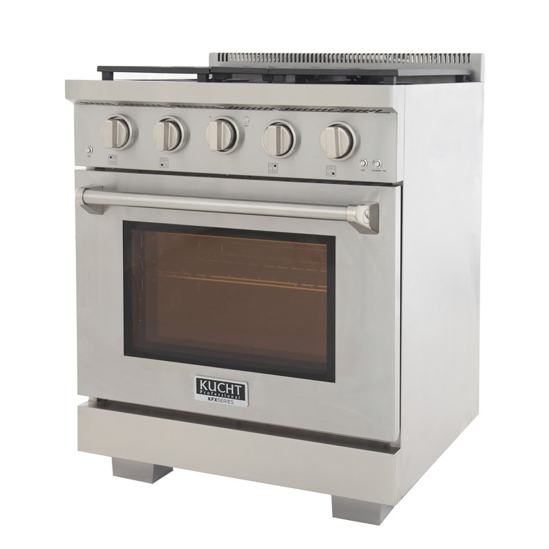 Kucht 30'' W Free Standing Range, Liquid Propane, Stainless Steel