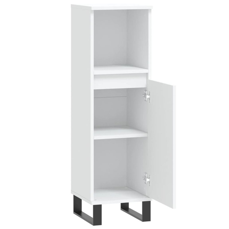 Makisha Floor Mounted Linen Cabinet, White