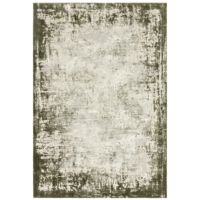 Abrienne Soft Shiny Border Green/Grey Rug