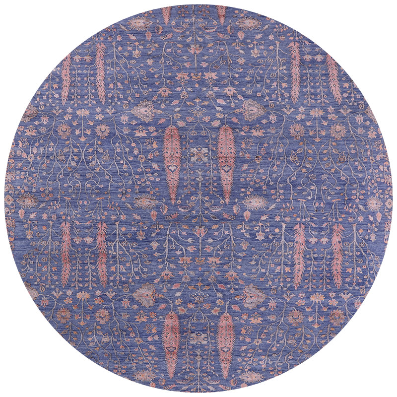 Floral Indoor Rug, Round 5'