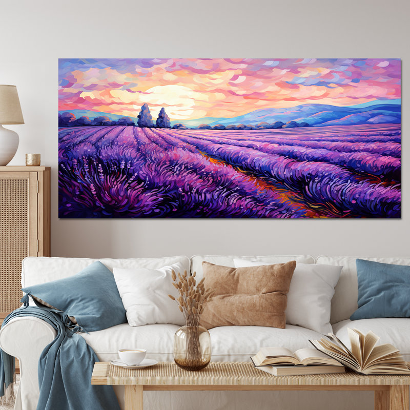 Vangogh Lavender Fields II - Vangogh, art mural sur toile par Vincent Van Gogh, peinture, Toile tendue