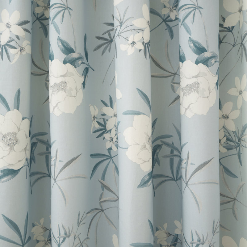 Eve Cotton Room Darkening Curtain Pair, Duck Egg, Width 168 x Drop 229 cm