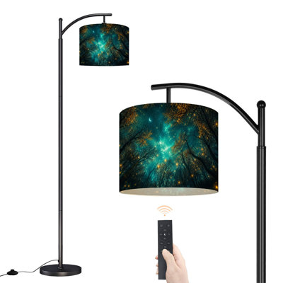  Lampe sur pied Arc Mystical Night Sky Glowing Fireflies Silhouetted Tree Branches
