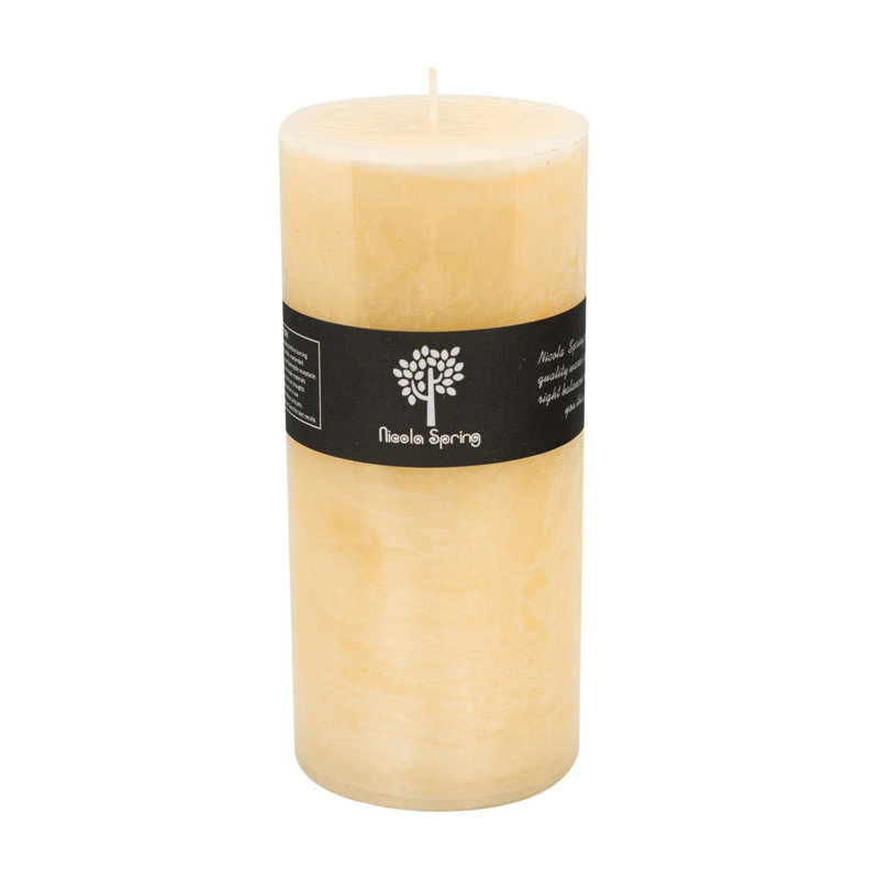 Vanilla Scented Pillar Candle, 20cm H x 9cm W x 9cm D