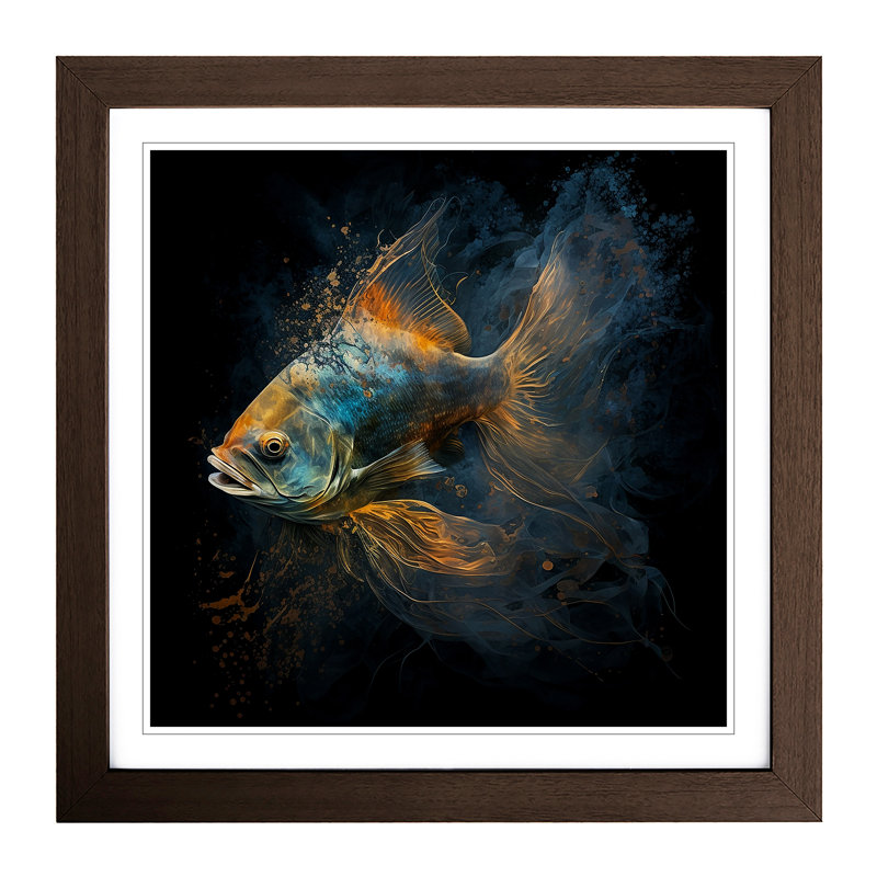 Single Picture Frame Print on Wood, Walnut